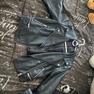 Black leather jacket